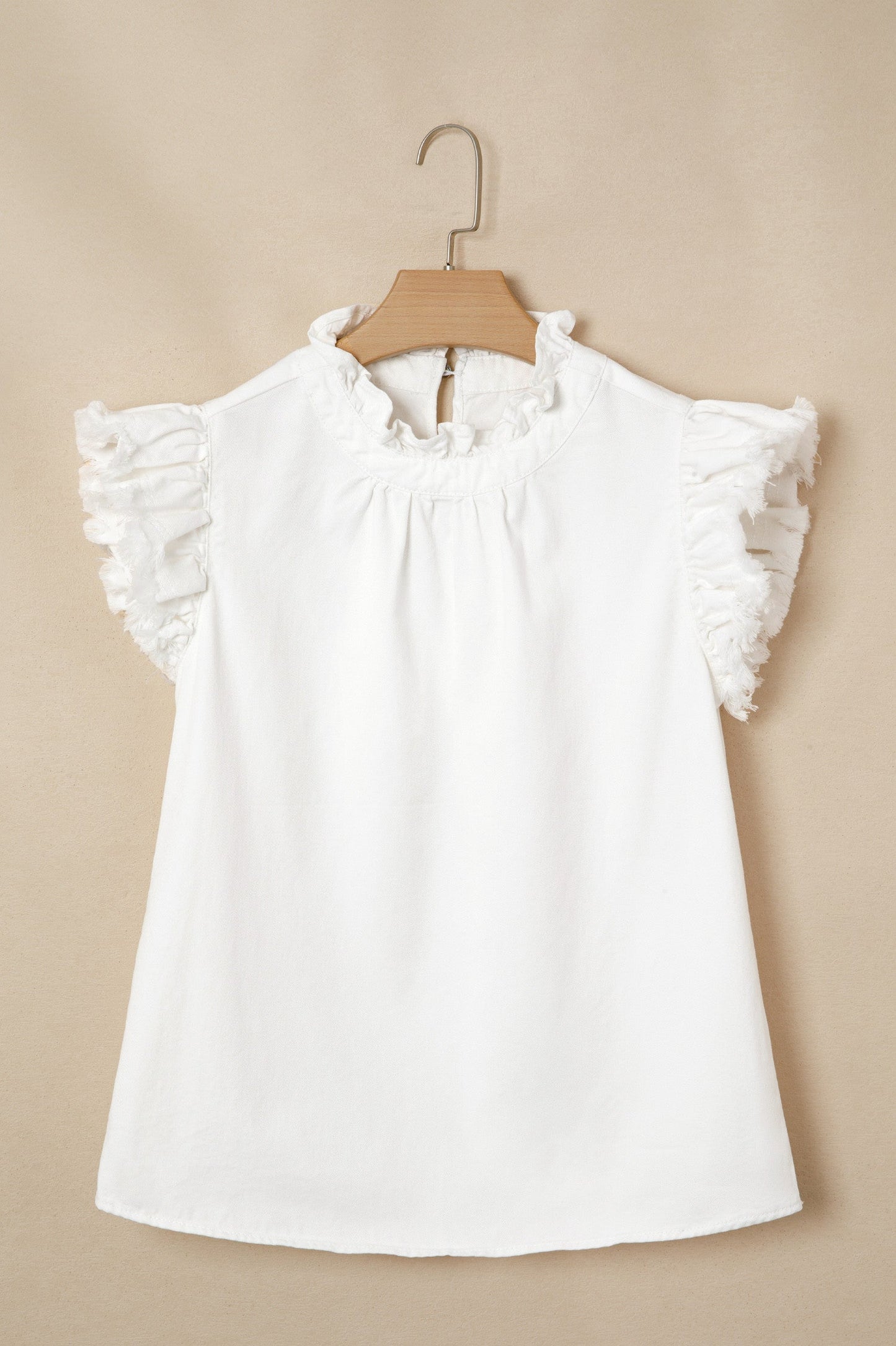 Frilled Denim Top