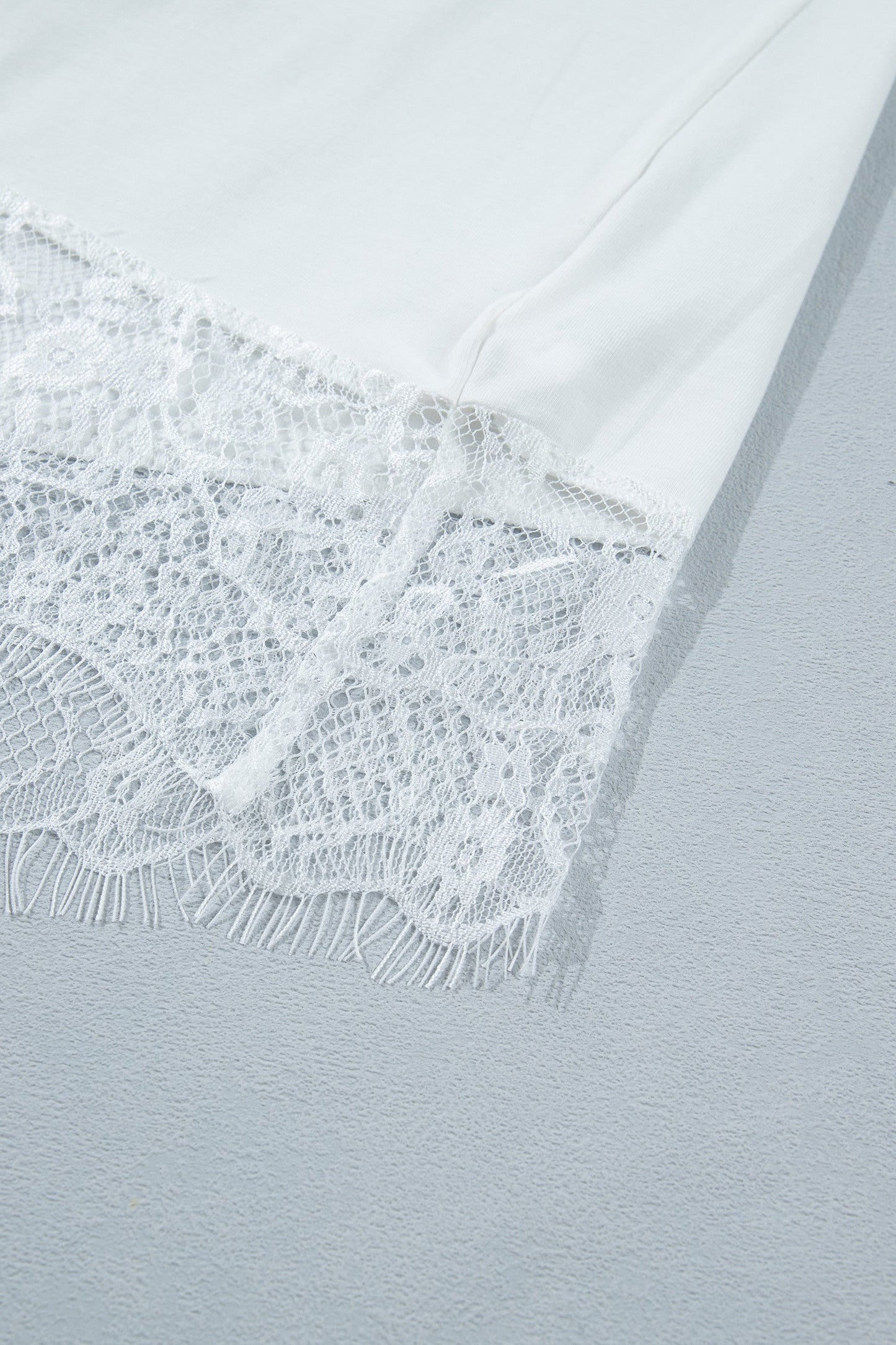 White Lace Asymmetric Blouse