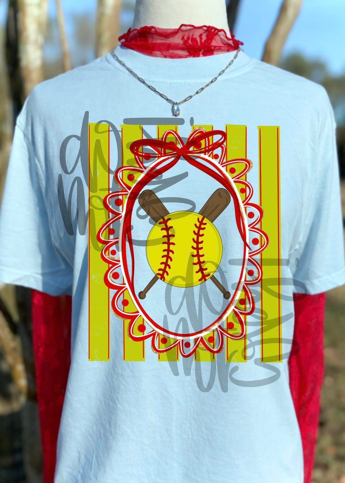 Softball Stripe Frame Graphic Tee
