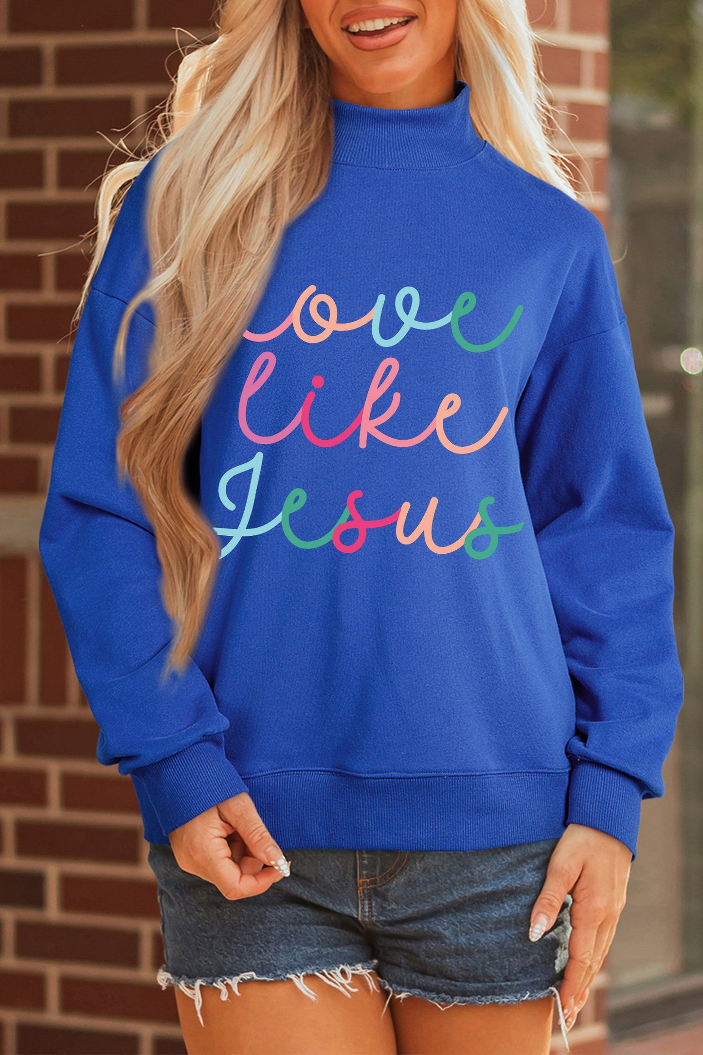 Blue Love LIke Jesus Sweatshirt LT