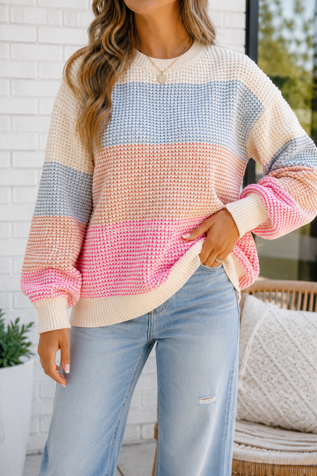 Colorblock Pullover Sweater