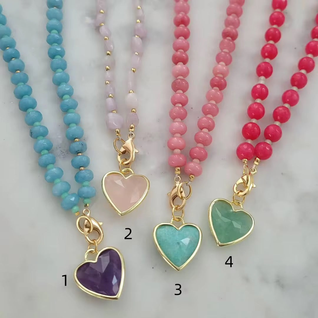 Trendy Heart Beaded Clasp Necklace RTS
