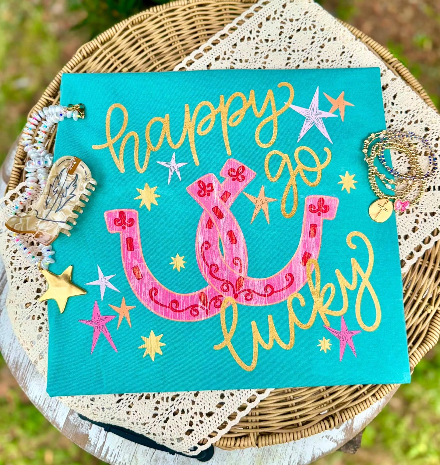 Happy Go Lucky Horseshoe Tee.