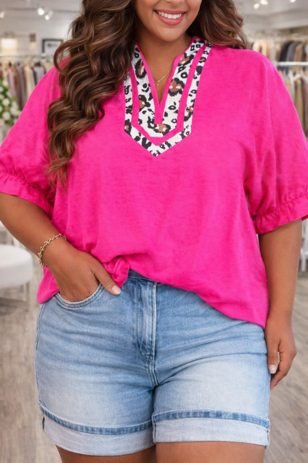 Rose Red Accent Plus Blouse RTS