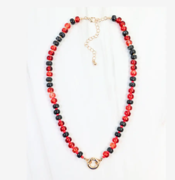 Red and Black Toggle Necklace