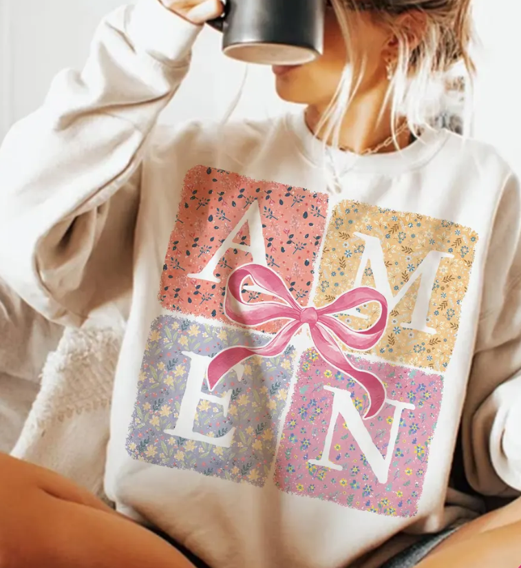 Floral Amen Tee Design