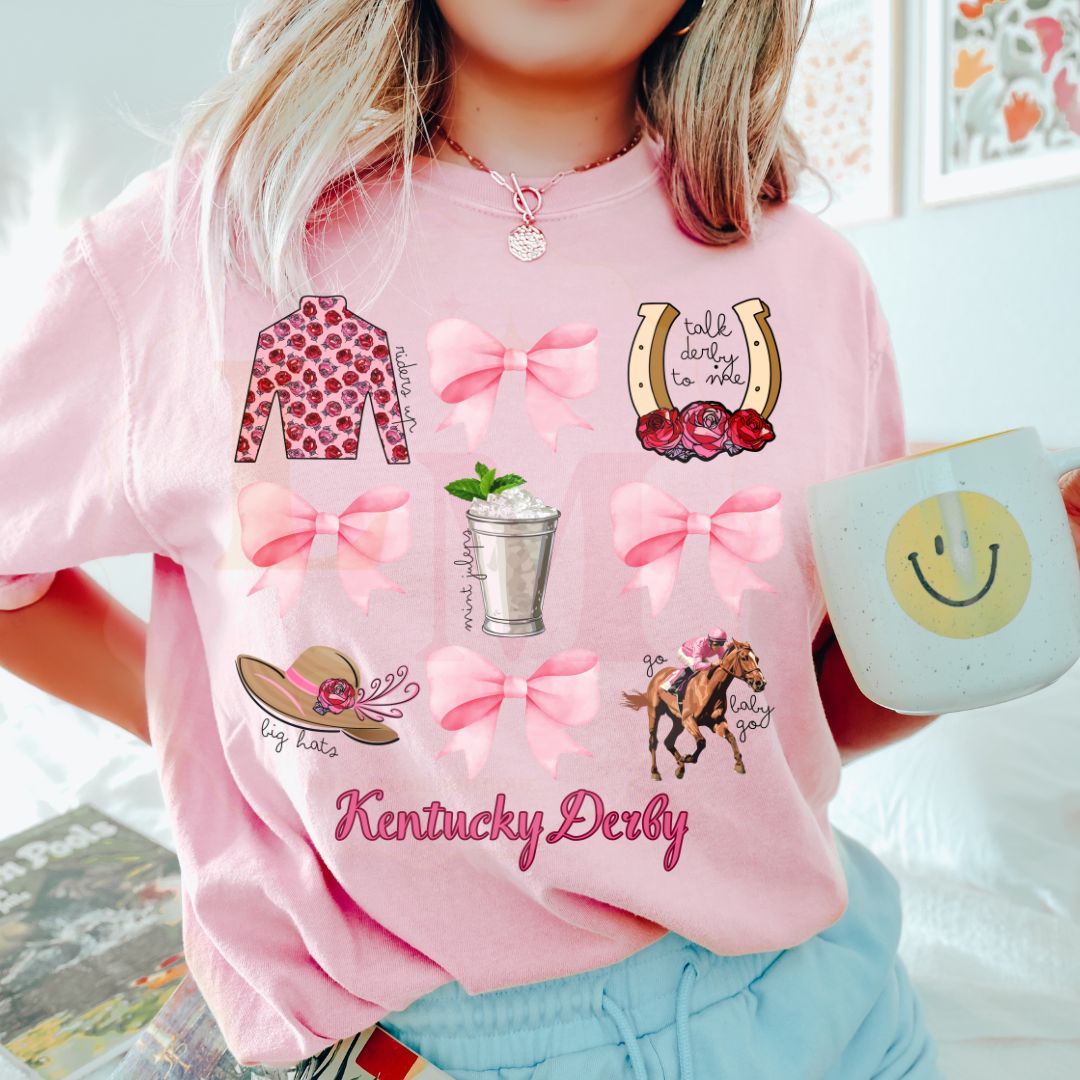 FRONT ONLY Kentucky Derby Coquette Graphic Tee