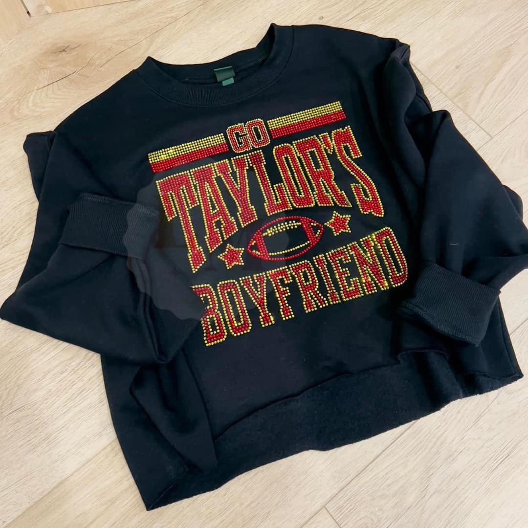 Go Taylors Boyfriend Rhinestone Sweatshirt