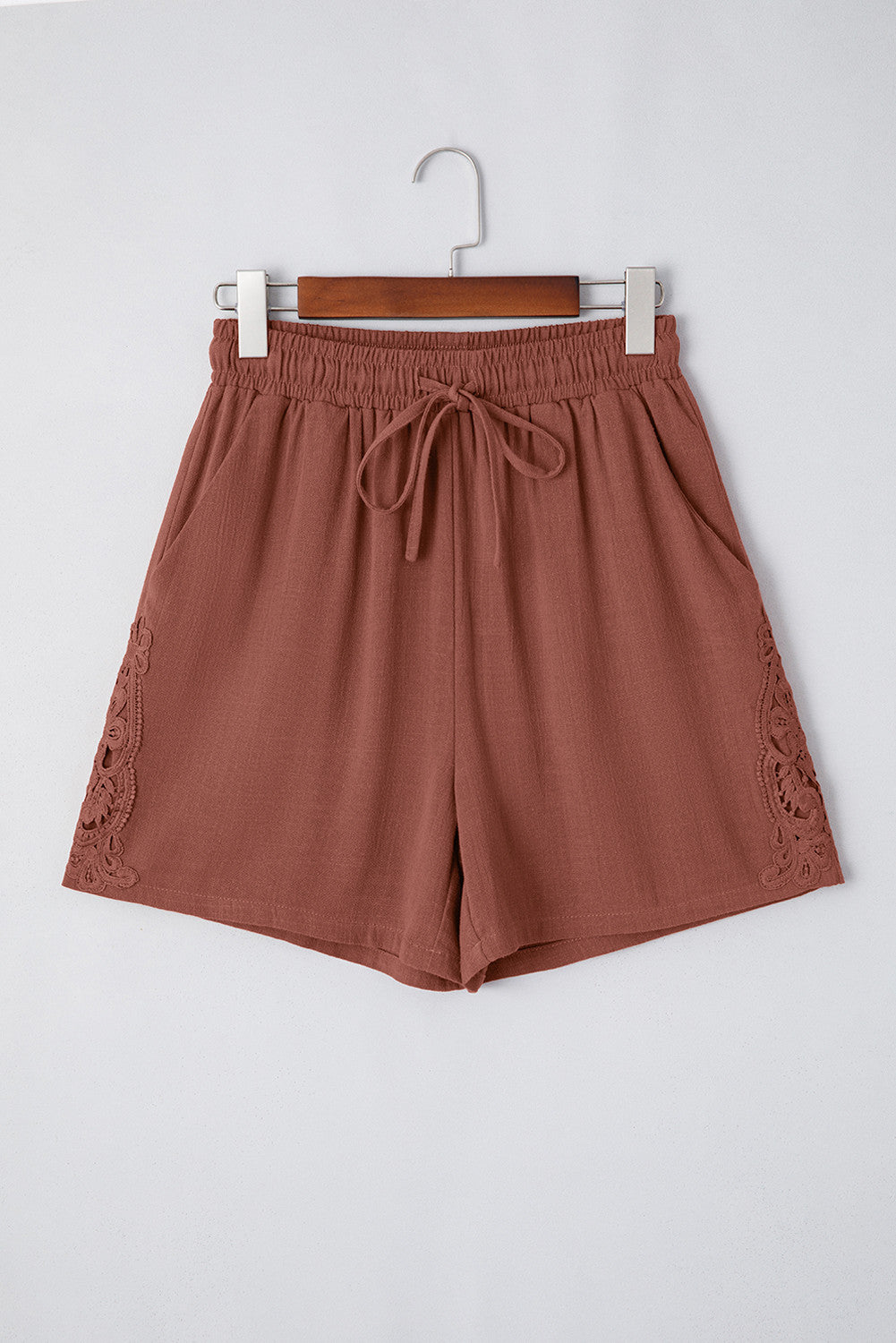 Chestnut Loose Linen Shorties