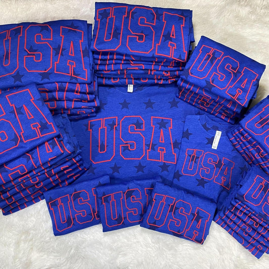 USA Star Puff Print Tee