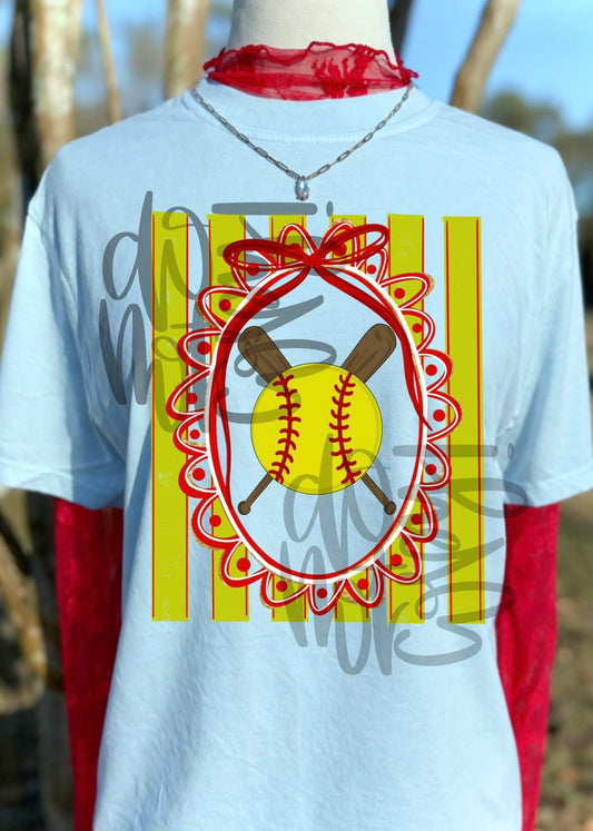 Softball Stripe Frame Graphic Tee
