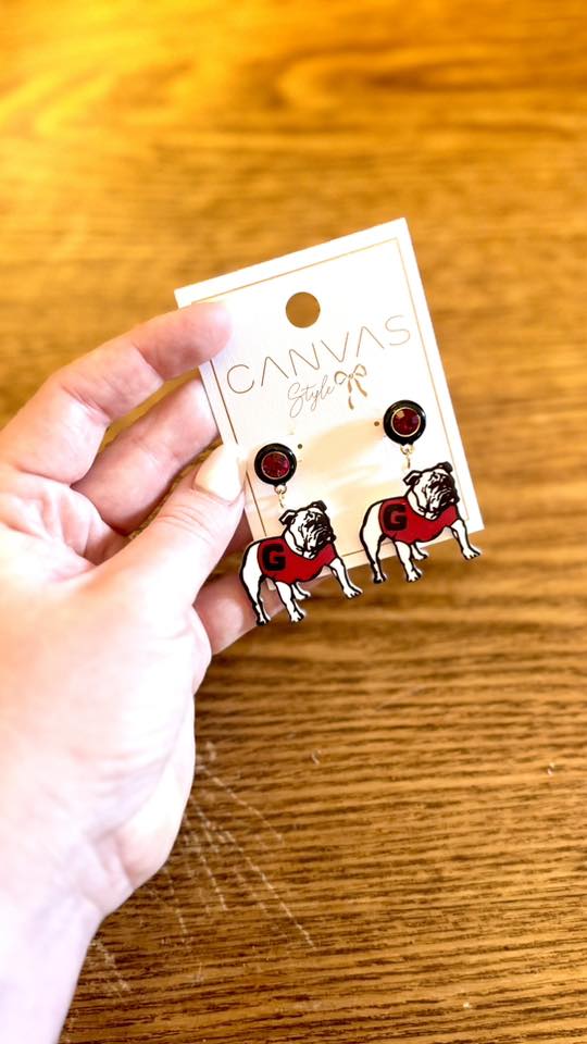 Bulldog Resin Earrings