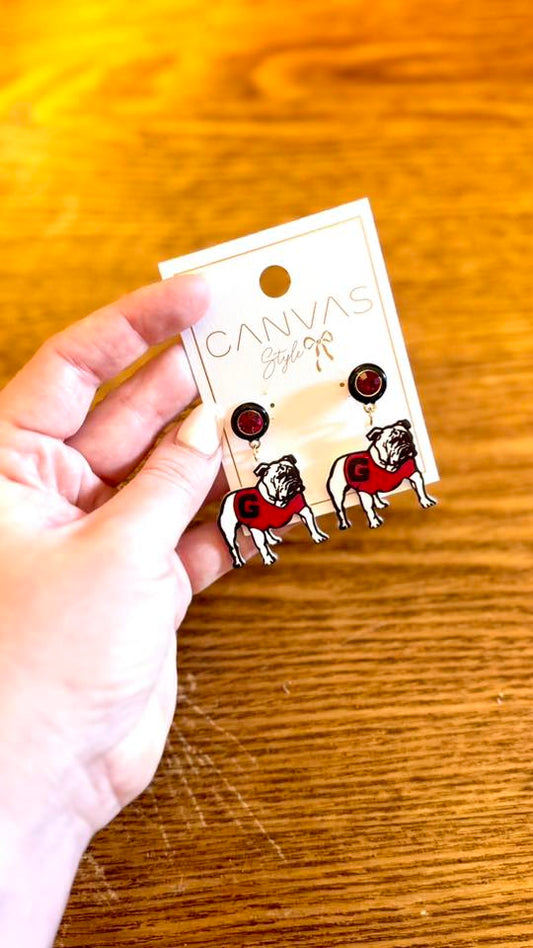 Bulldog Resin Earrings