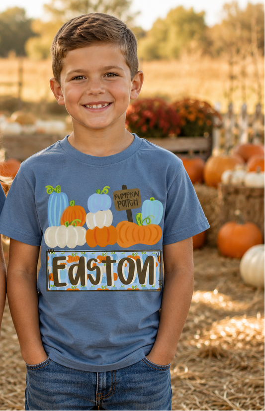 Youth Boy Custom Pumpkin Patch Tee.