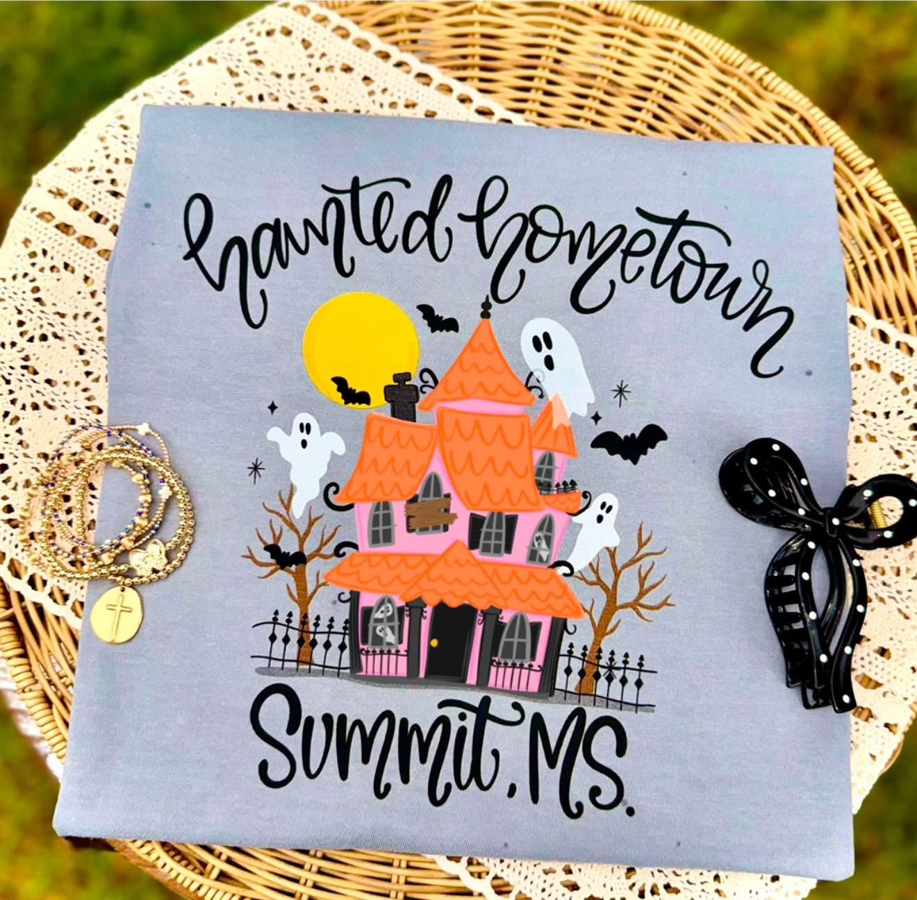 Custom Haunted Hometown Tee.
