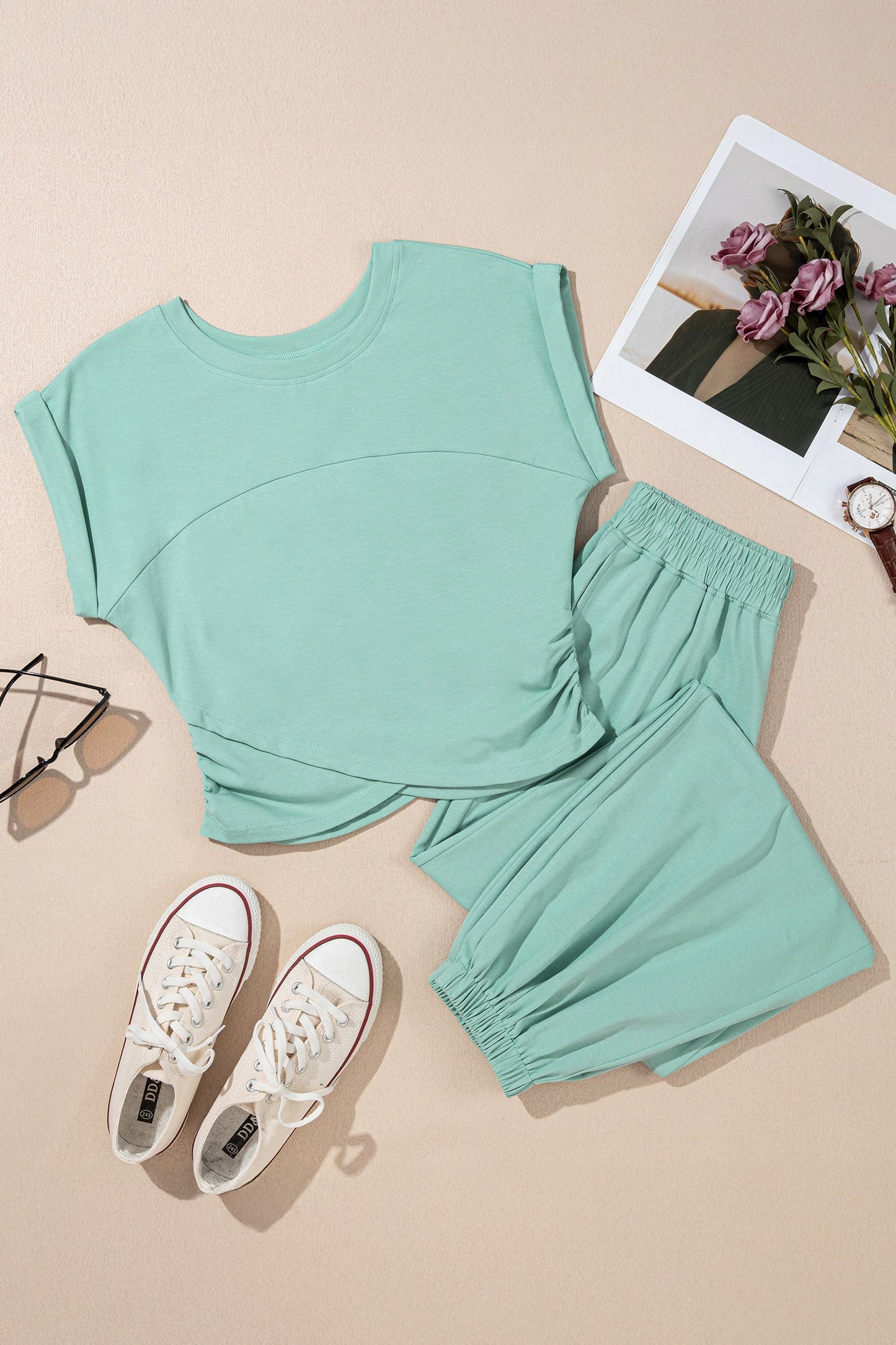 Jade Solid Cropped Set RTS