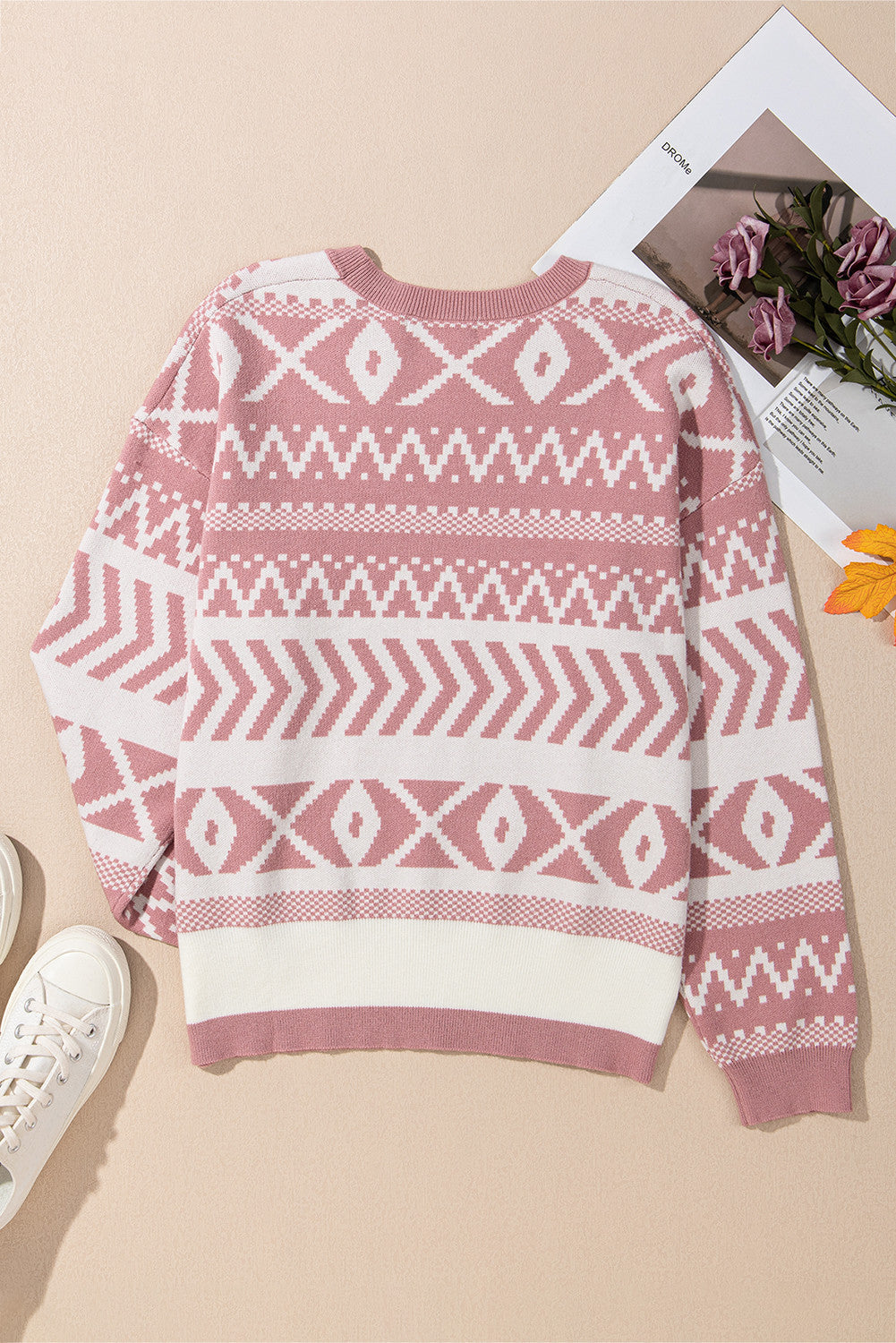Abstract Print Pullover Sweater RTS
