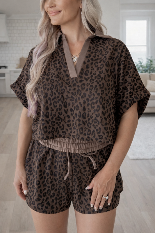 Brown Leopard Short Set RTS