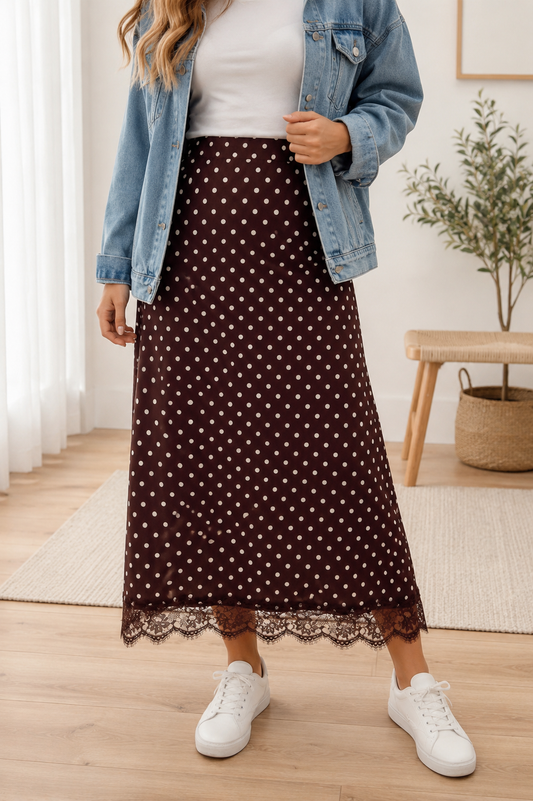 Polka Dot Lace Skirt