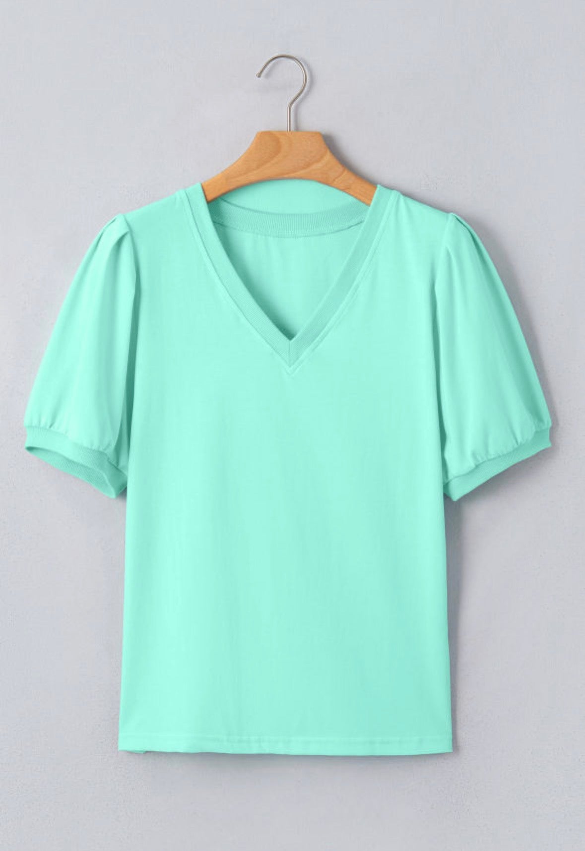 V Neck Puff Blouse *multiple colors* RTS