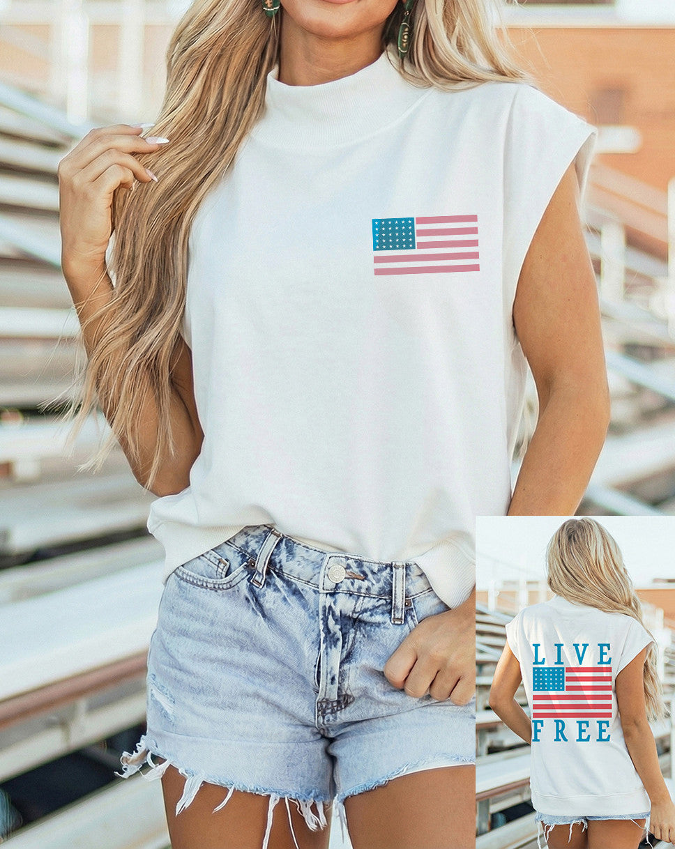 Double Sided Live Free Flag Top