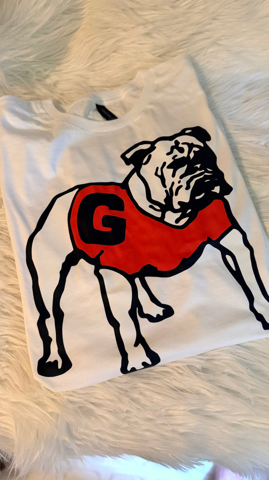 Bulldog Mascot White DISCOUNT BIN