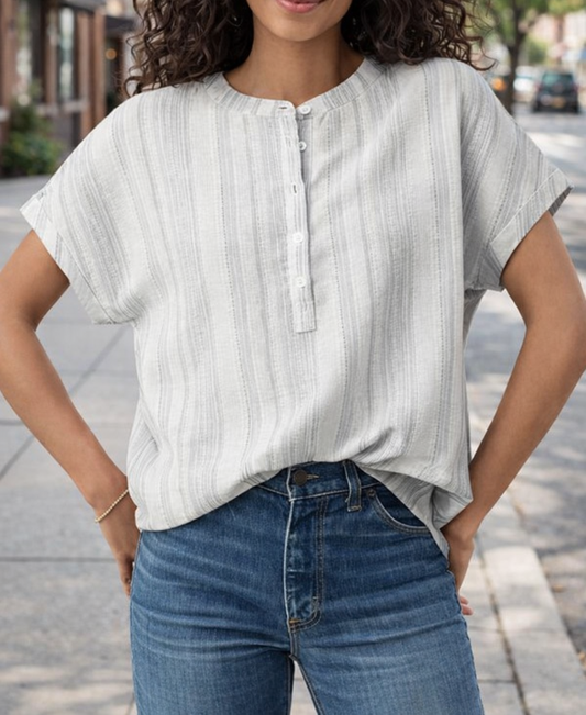 Gray Breathable Button Top March.