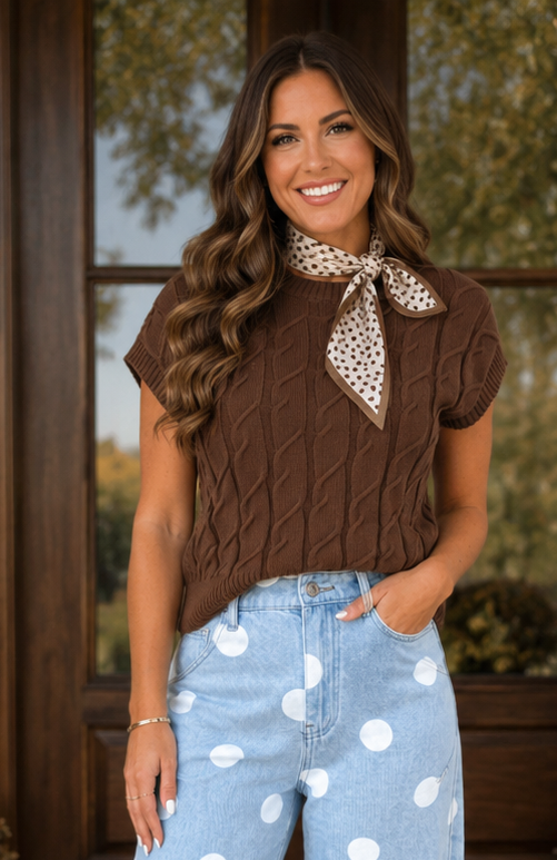 Dark Brown Cable Sweater