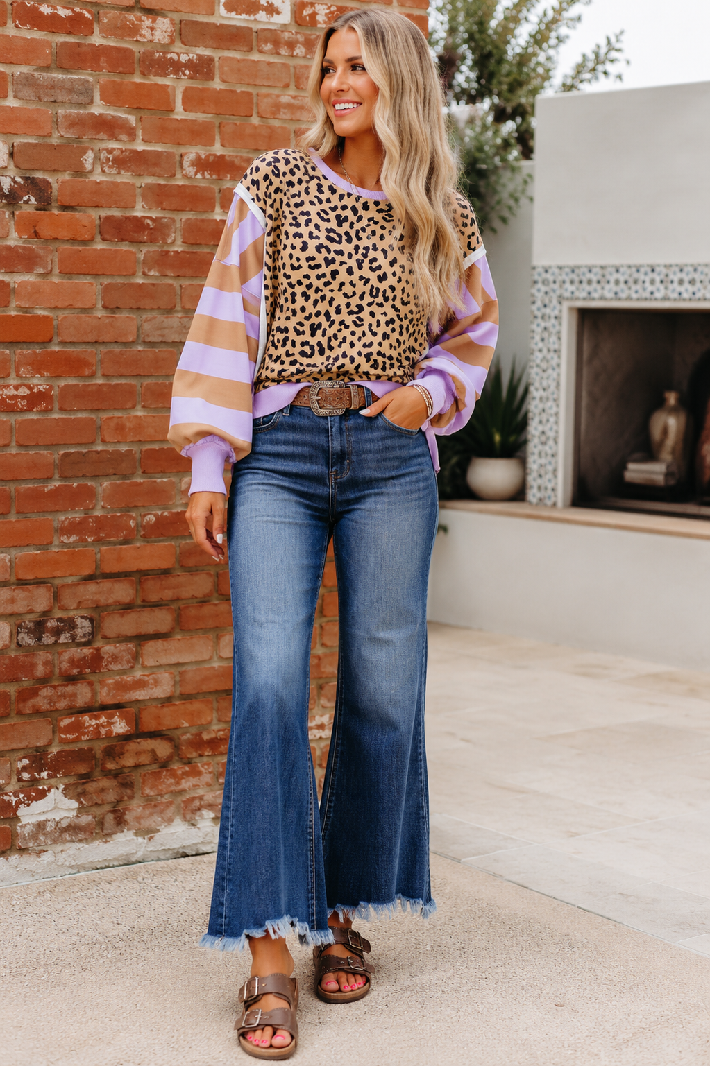 Stripe Leopard Pullover RTS