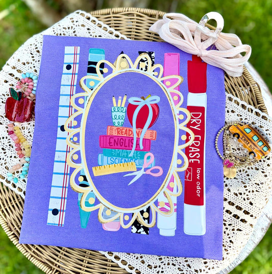 Teacher Supplies Striped Tee.