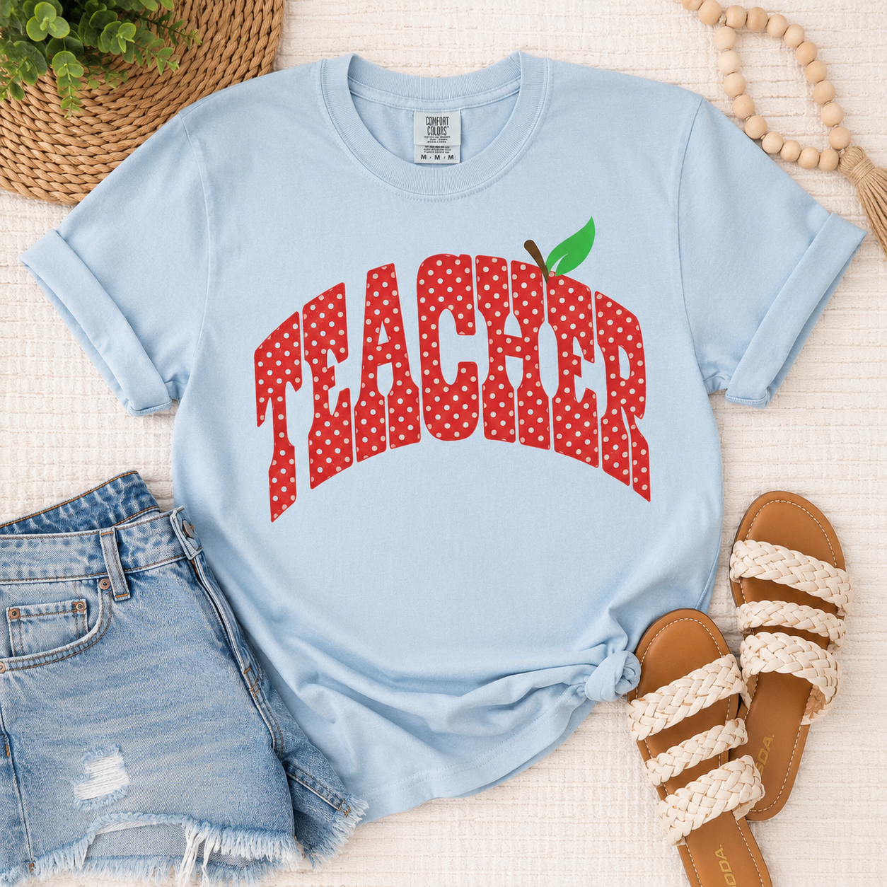 Red Polka Dot Teacher Tee.