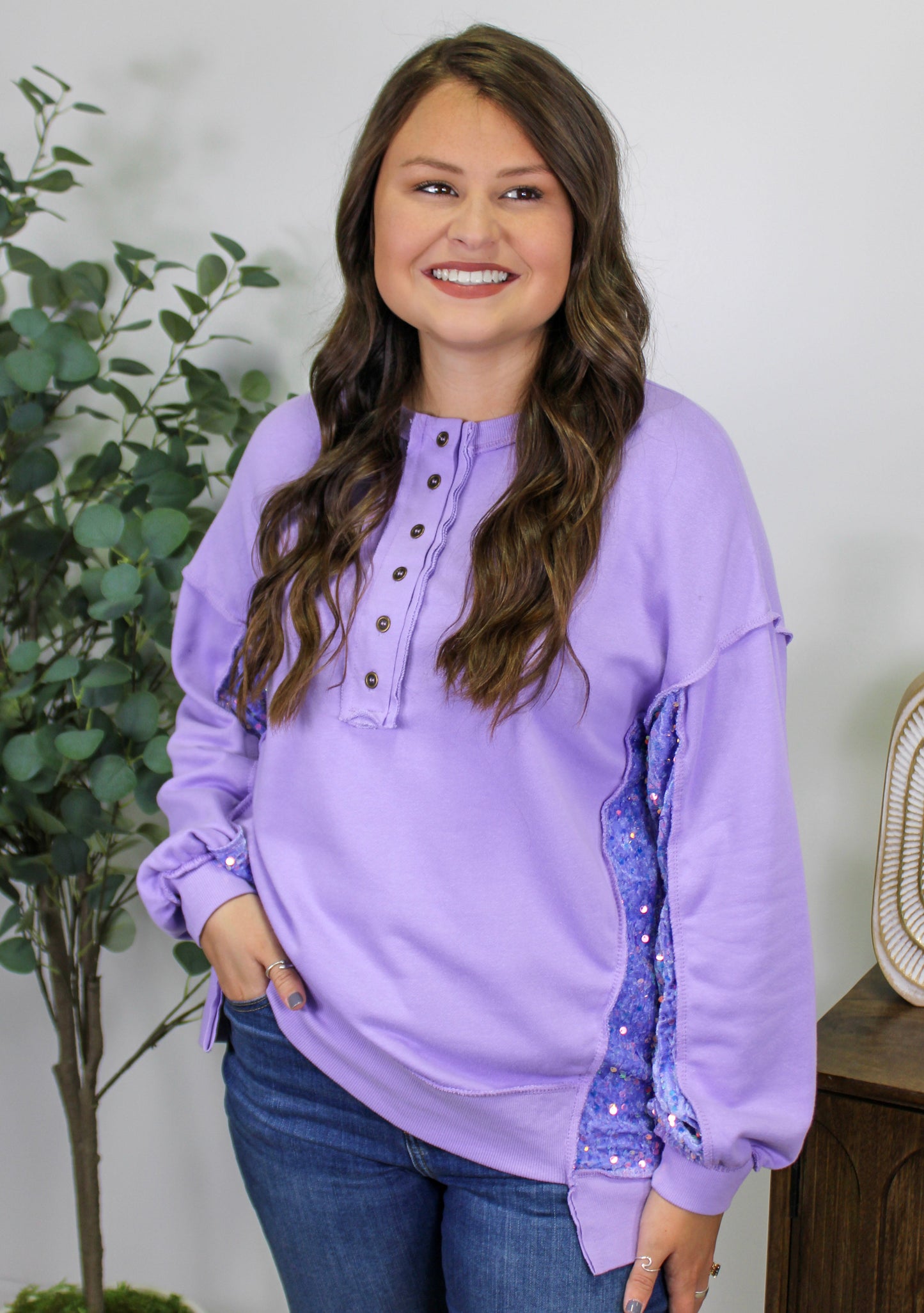 Sparkle Henley Pullover LT