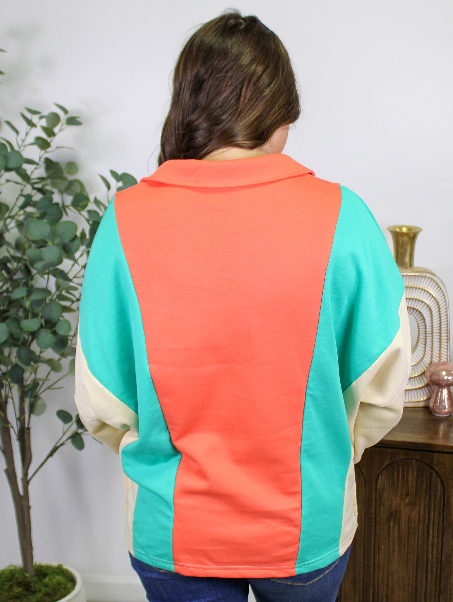 Orange Colorblock Pullover RTS