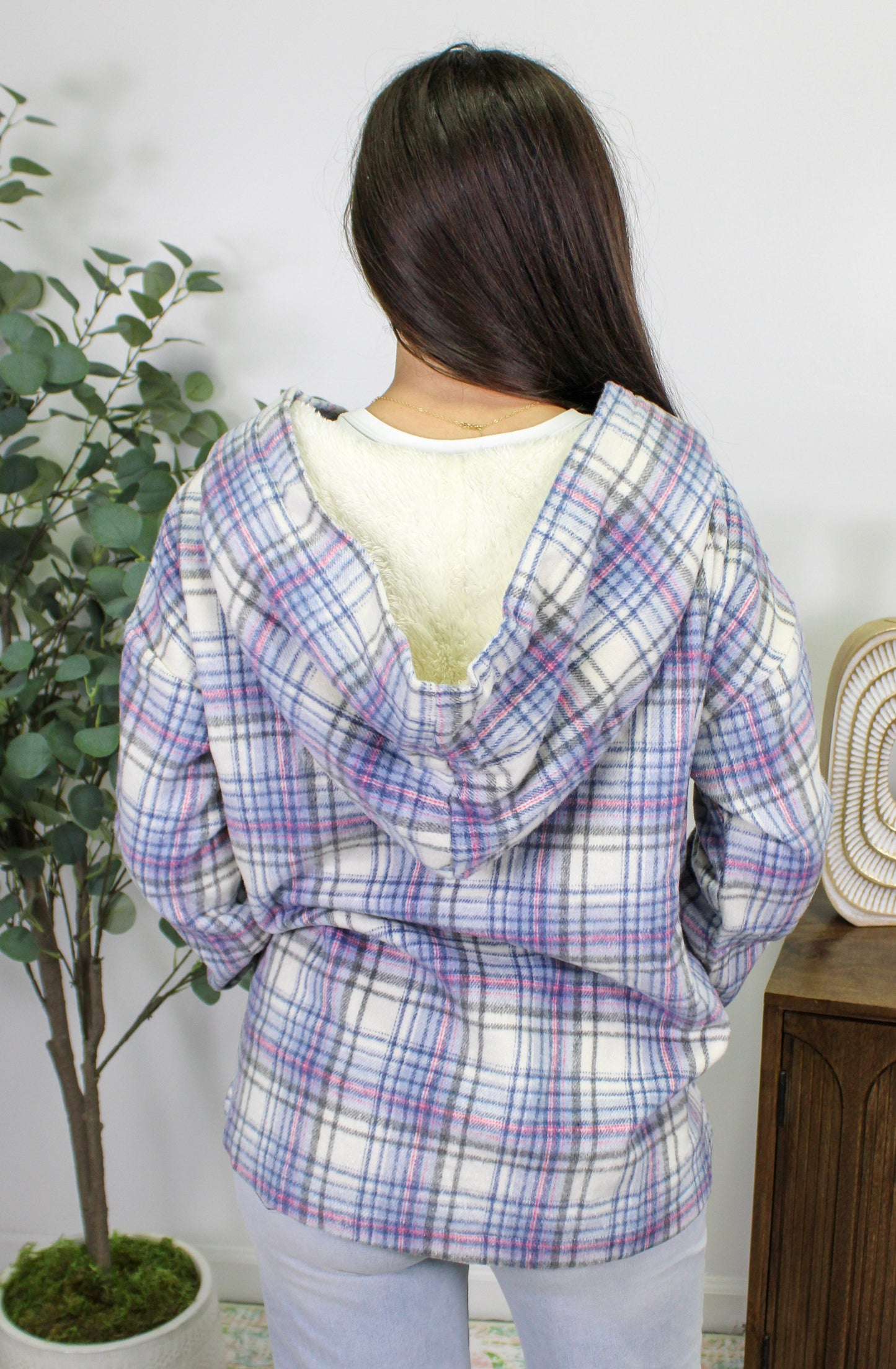 Blue Plaid Hoodie LT