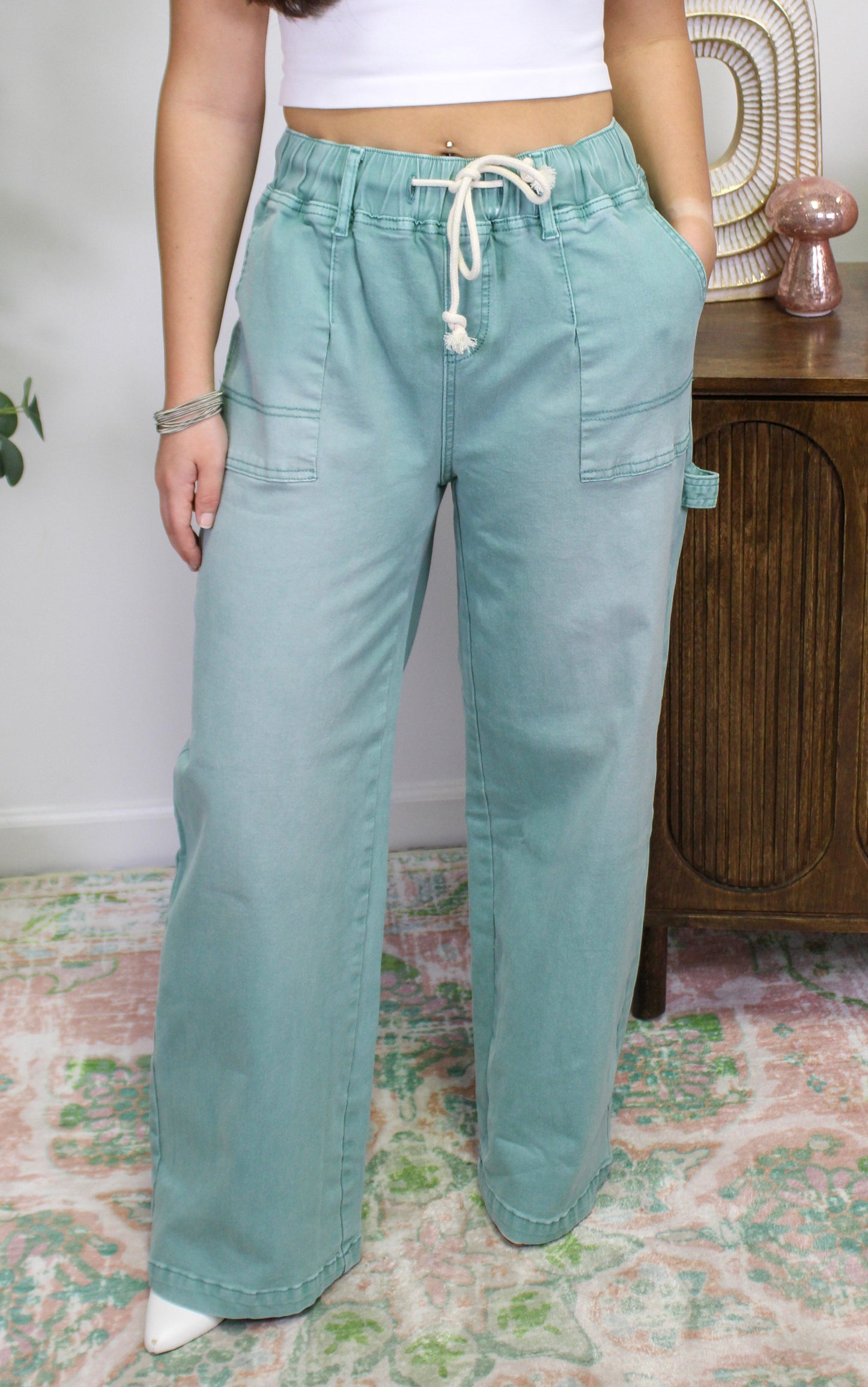 Teal Wide Leg Jeans LT