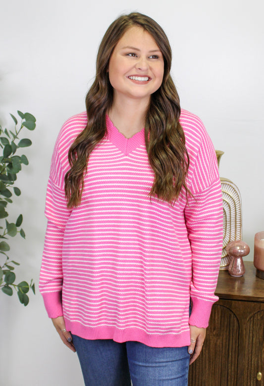 Pink Striped Sweater LT