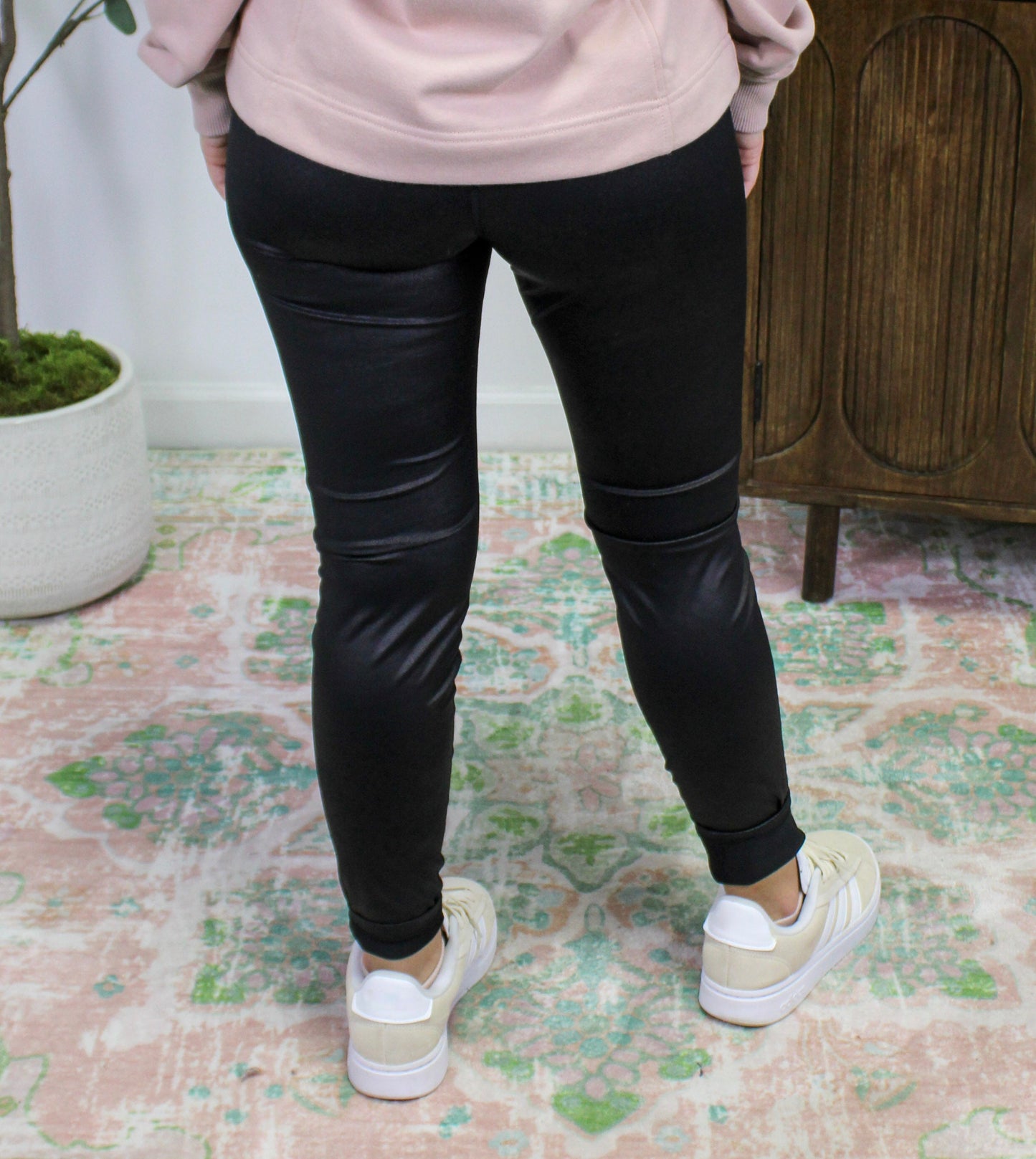 Crossover Leather Leggings LT