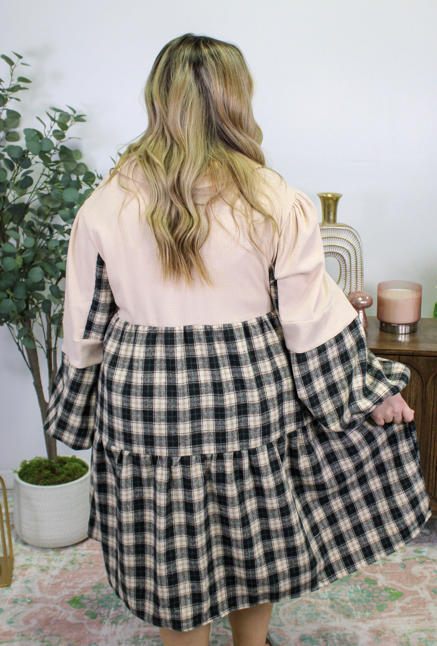 Plaid Plus Size Dress LT