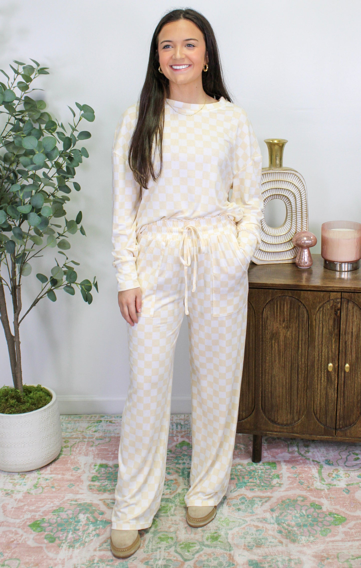 Beige Checkered Set LT