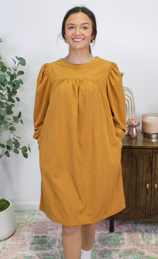 Caramel Puff Sleeve Dress LT