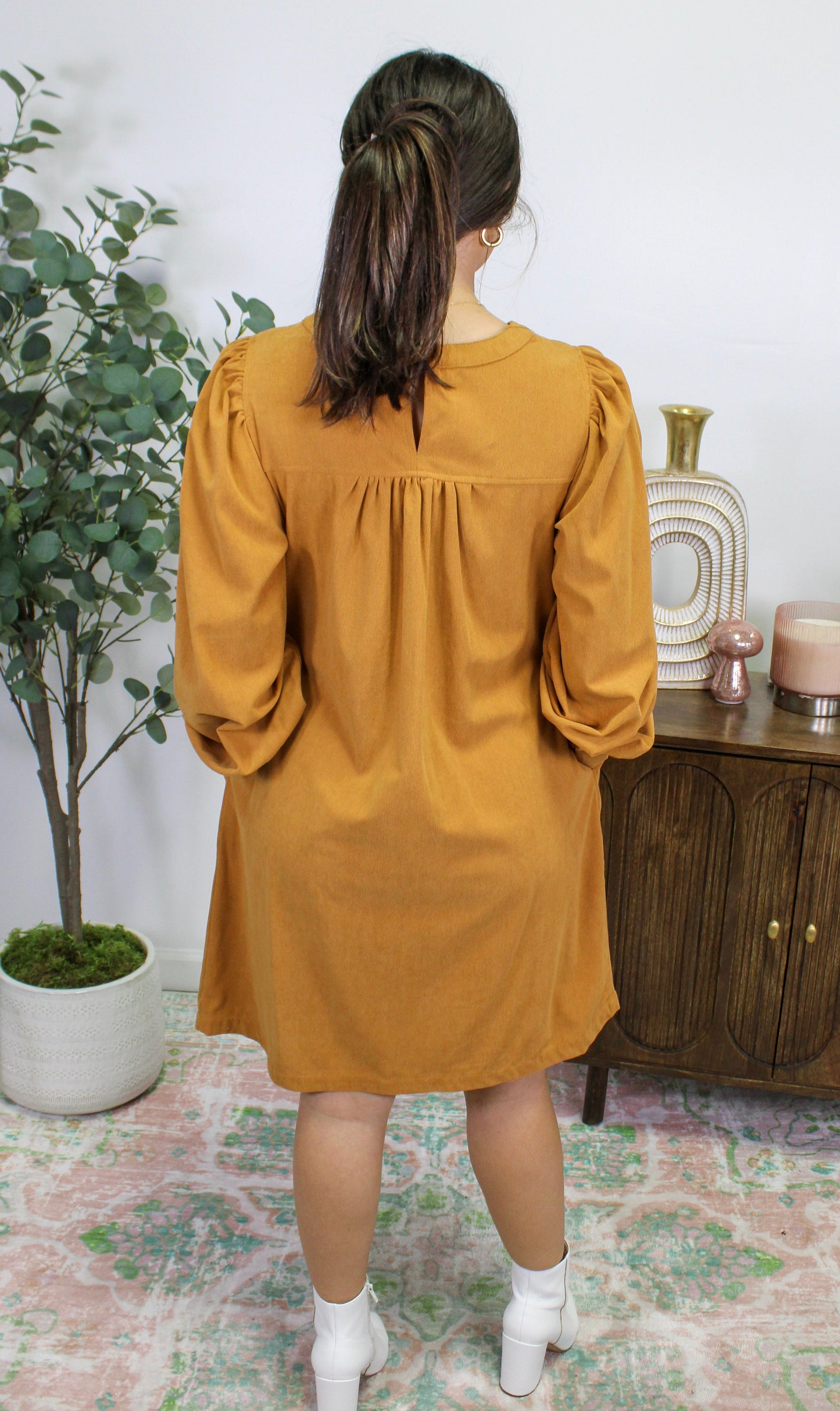 Caramel Puff Sleeve Dress LT