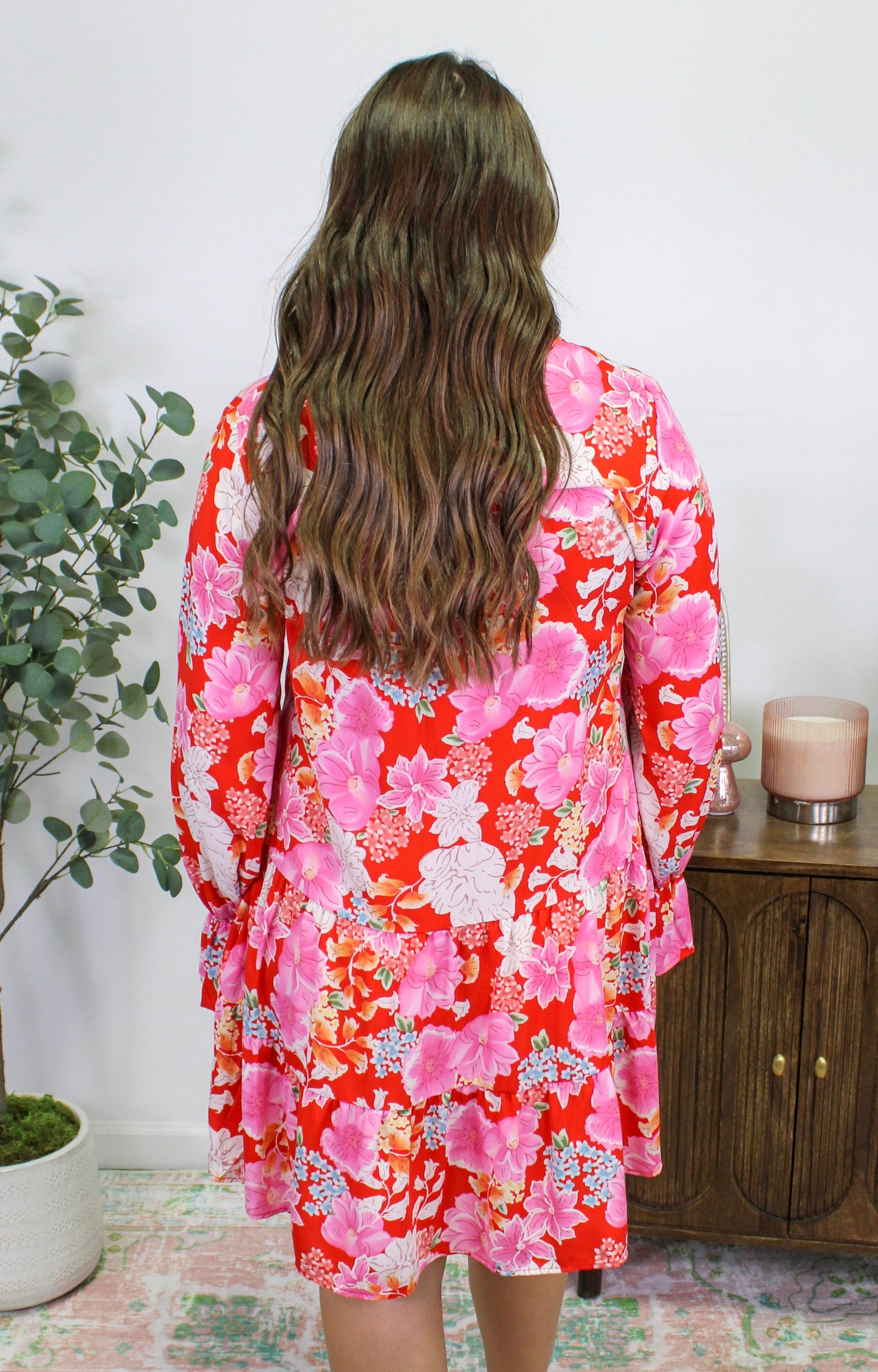 Red Floral Dress LT