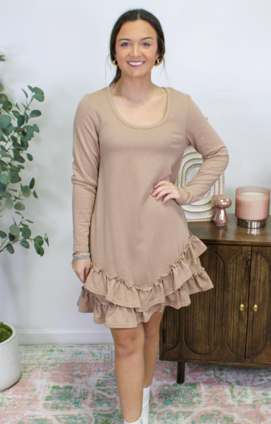 Brown Ruffle Dress LT