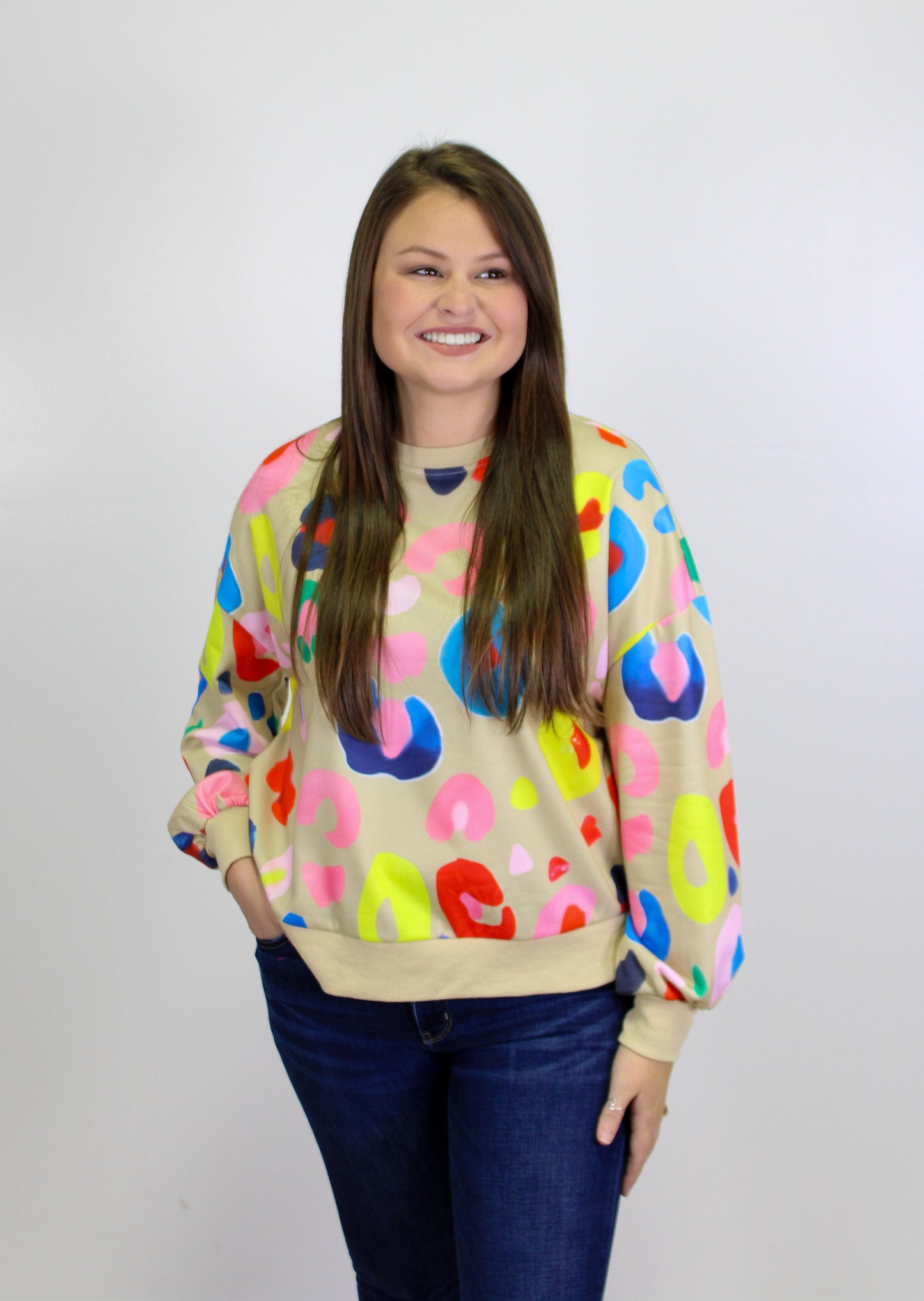 Rainbow Leopard Pullover November.