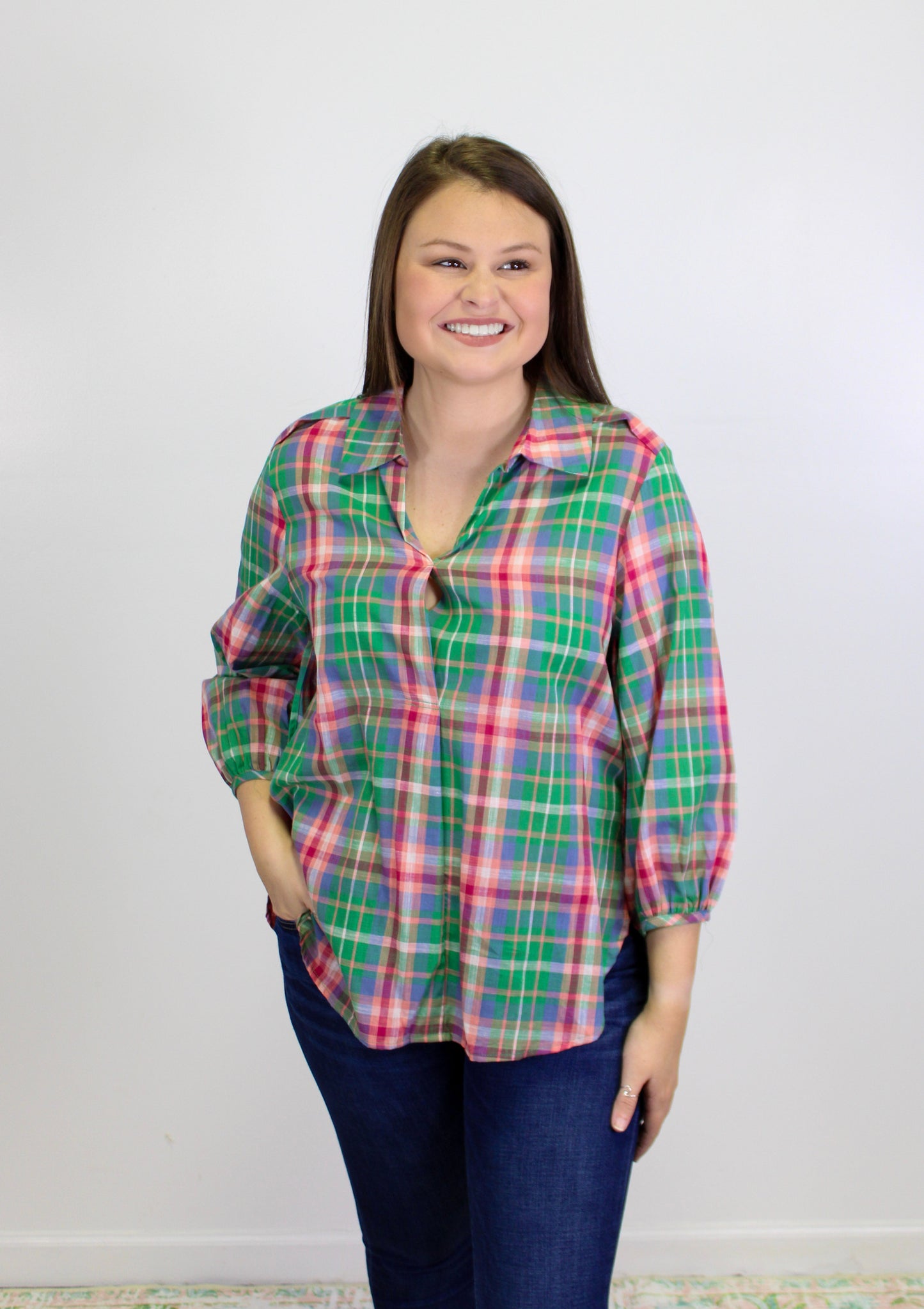 Green Plaid Blouse RTS