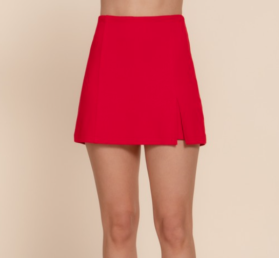 Side Zip Pleated Skort