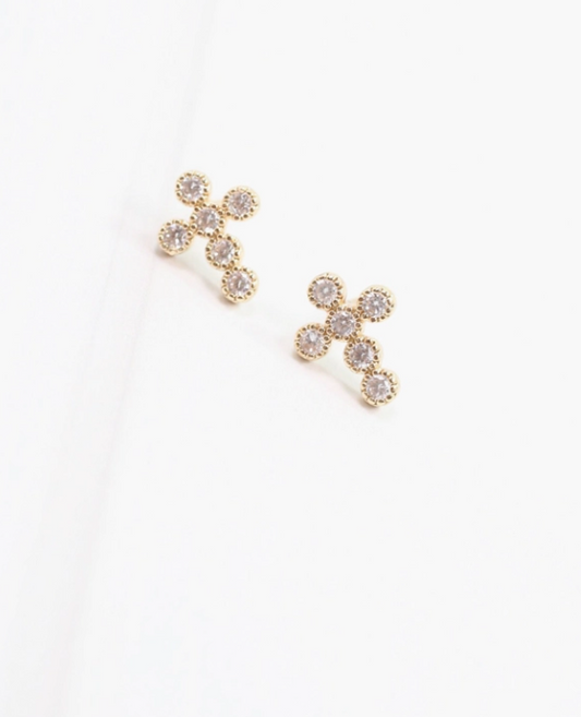 Gold Cross Earrings