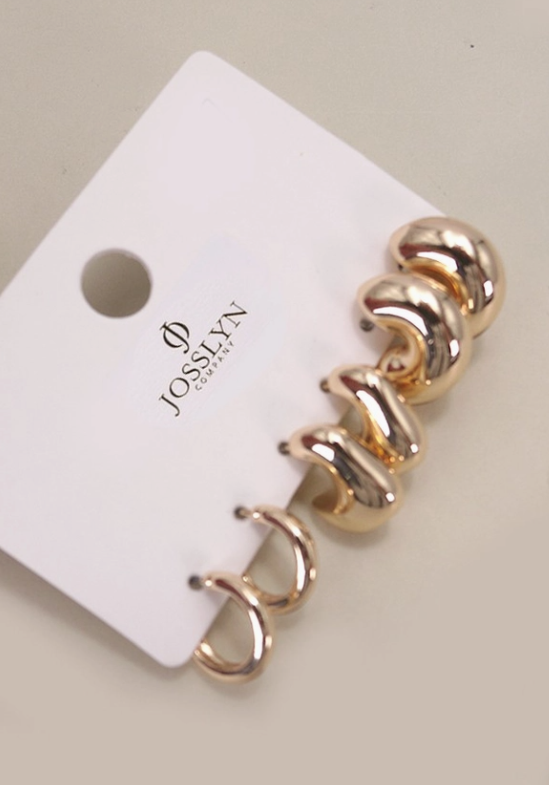 Trio Huggie Earrings