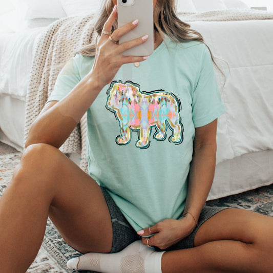 Mint Bulldog Bella Canvas Tee