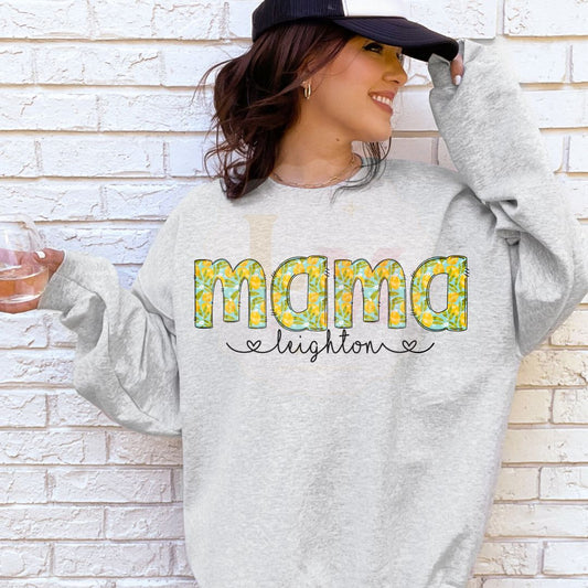 Lemon Print MAMA Customizable Graphic Tee or Sweatshirt